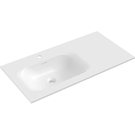 Mexen Vela lavabo encastré à gauche 91 x 46,5 cm, blanc brillant - 25239000L