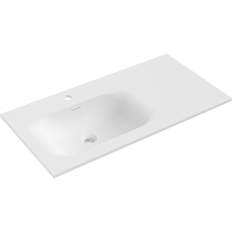 Mexen Vela lavabo encastré à gauche 91 x 46,5 cm, blanc mat - 25239001L