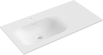 Mexen Vela lavabo encastré à gauche 91 x 46,5 cm, blanc mat - 25239001L