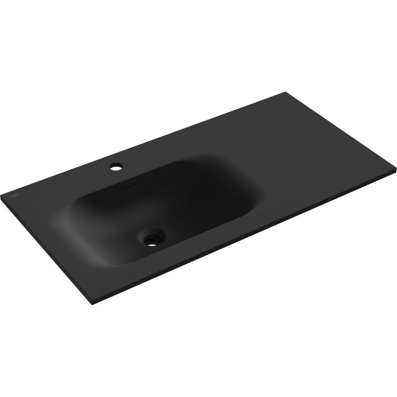 Mexen Vela lavabo encastré à gauche 91 x 46,5 cm, noir mat - 25239071L