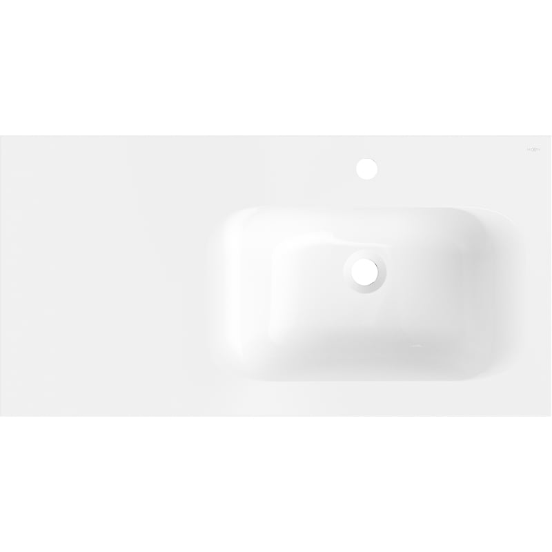 Mexen Vela lavabo encastré à droite 91 x 46,5 cm, blanc brillant - 25239000P