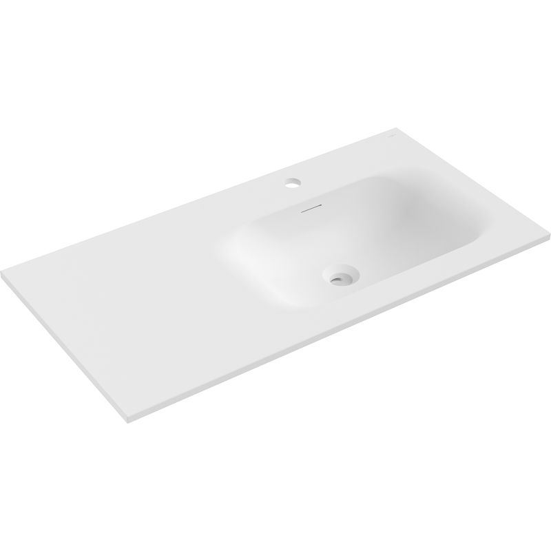 Mexen Vela lavabo encastré à droite 91 x 46,5 cm, blanc mat - 25239001P