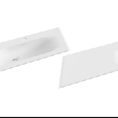 Mexen Vela lavabo encastré à droite 91 x 46,5 cm, blanc mat - 25239001P
