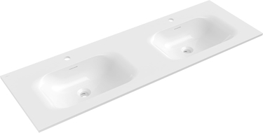 Mexen Vela lavabo encastré double 141 x 46,5 cm, blanc brillant - 25231400D