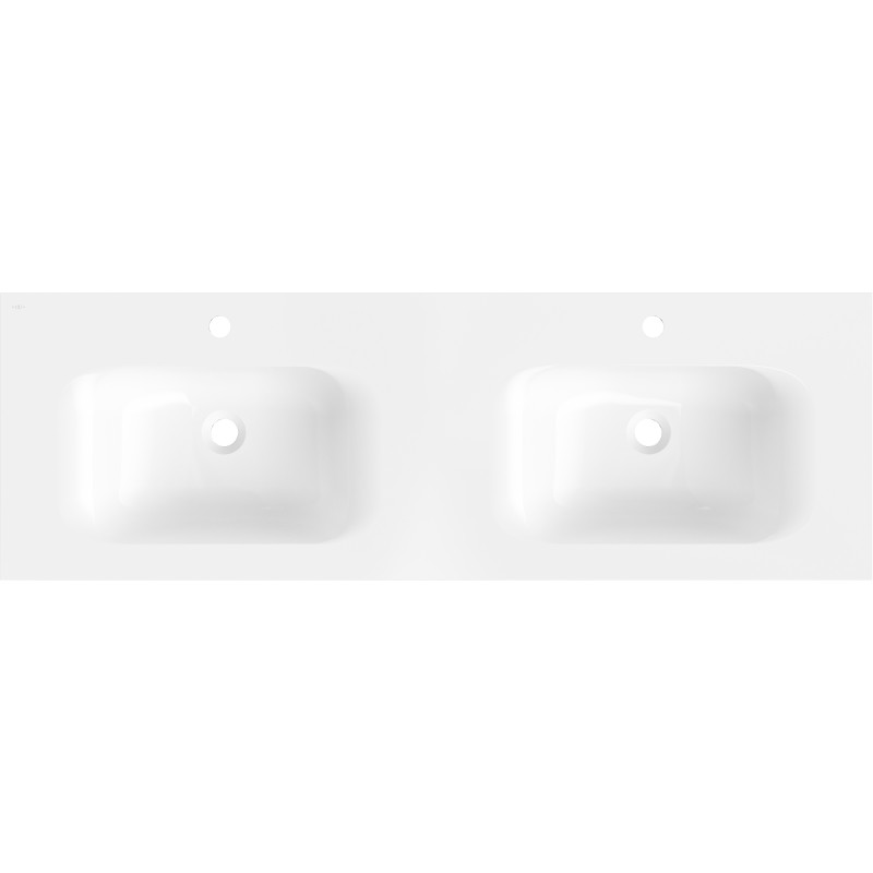 Mexen Vela lavabo encastré double 141 x 46,5 cm, blanc brillant - 25231400D