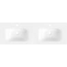 Mexen Vela lavabo encastré double 141 x 46,5 cm, blanc brillant - 25231400D