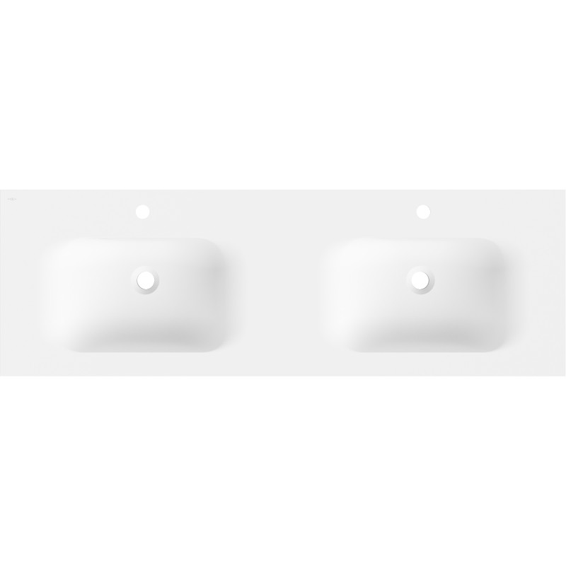 Mexen Vela lavabo encastré double 141 x 46,5 cm, blanc mat - 25231401D