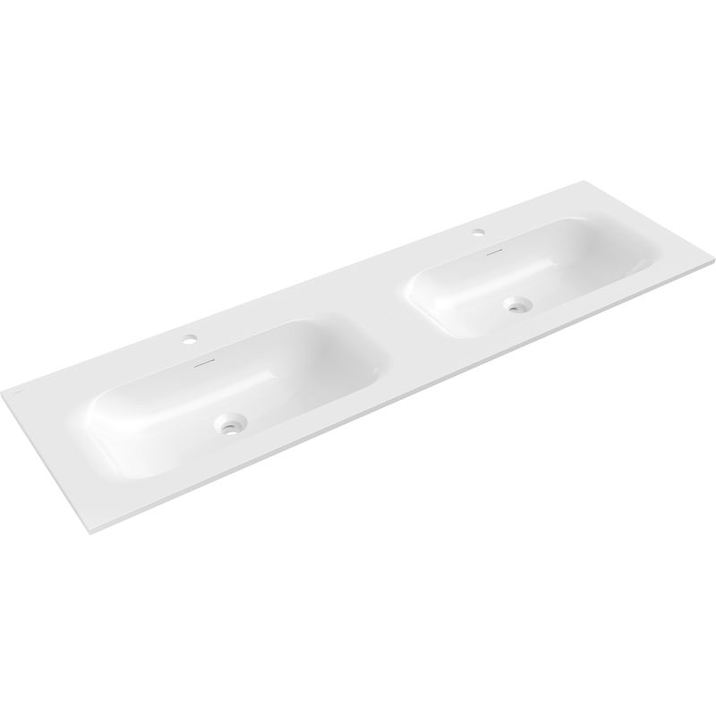 Mexen Vela lavabo encastré double 161 x 46,5 cm, blanc brillant - 25231600D
