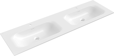 Mexen Vela lavabo encastré double 161 x 46,5 cm, blanc brillant - 25231600D