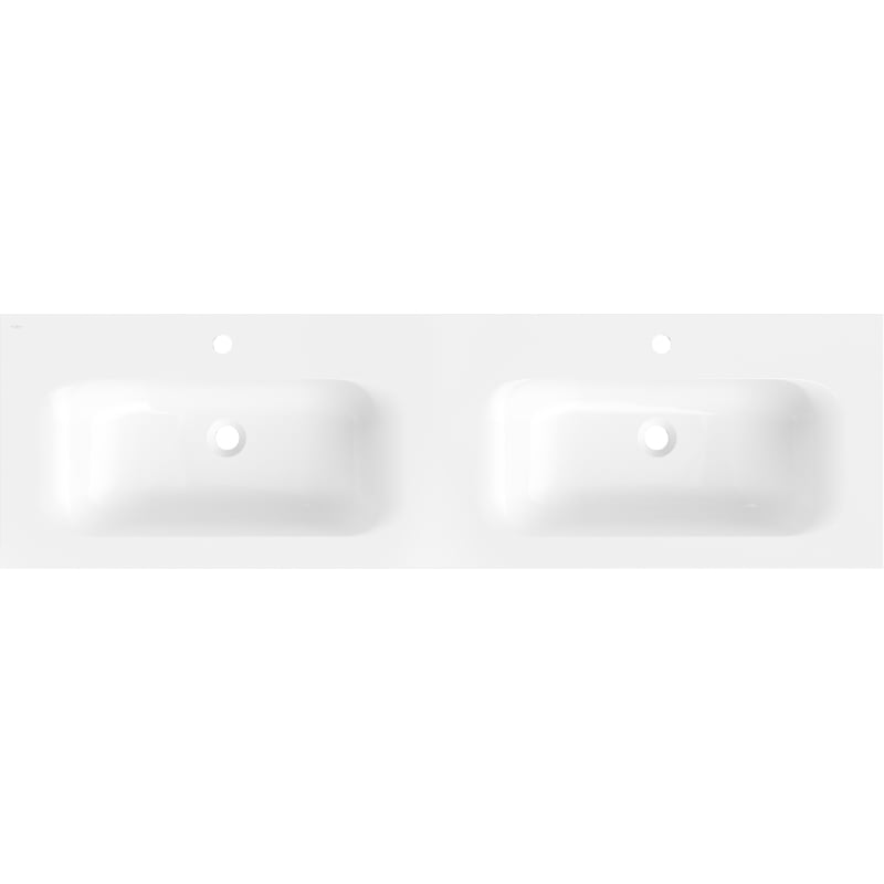 Mexen Vela lavabo encastré double 161 x 46,5 cm, blanc brillant - 25231600D