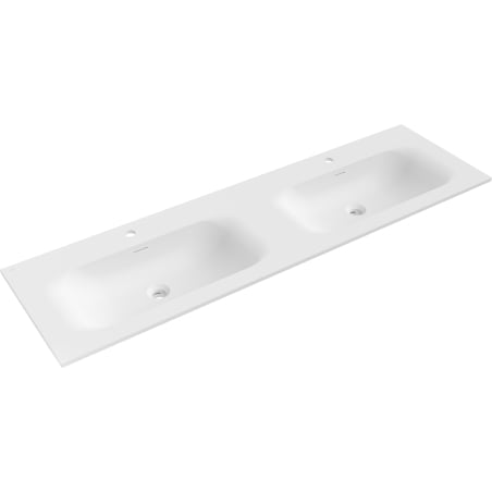 Mexen Vela lavabo encastré dans le plan de travail double 161 x 46,5 cm, blanc mat - 25231601D