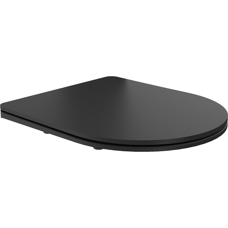Mexen lunette de toilette à descente amortie slim, duroplast, noir mat - 39100185