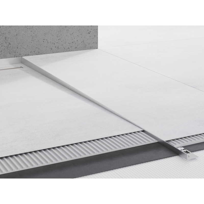 Mexen Line-B plinthe à pente pour sol 120 cm droite, inox - 181001120R