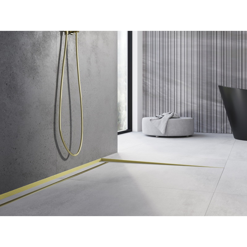 Mexen Line-B plinthe de pente de sol 120 cm droite, or brossé - 185501120R