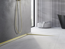 Mexen Line-B moulure de sol avec pente 120 cm droite, or brossé - 185501120R