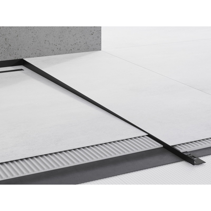 Mexen Line-B plinthe de sol en pente 120 cm droite, noire - 187001120R
