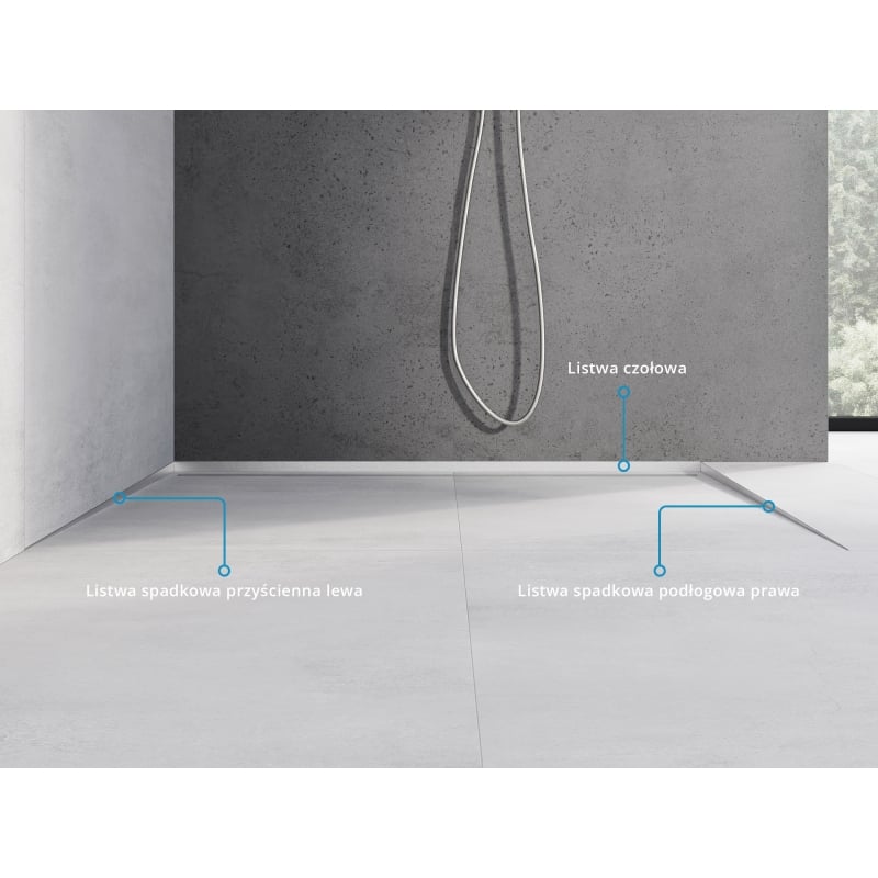 Mexen Line-B baguette de pente de sol 180 cm droite, inox - 181001180R