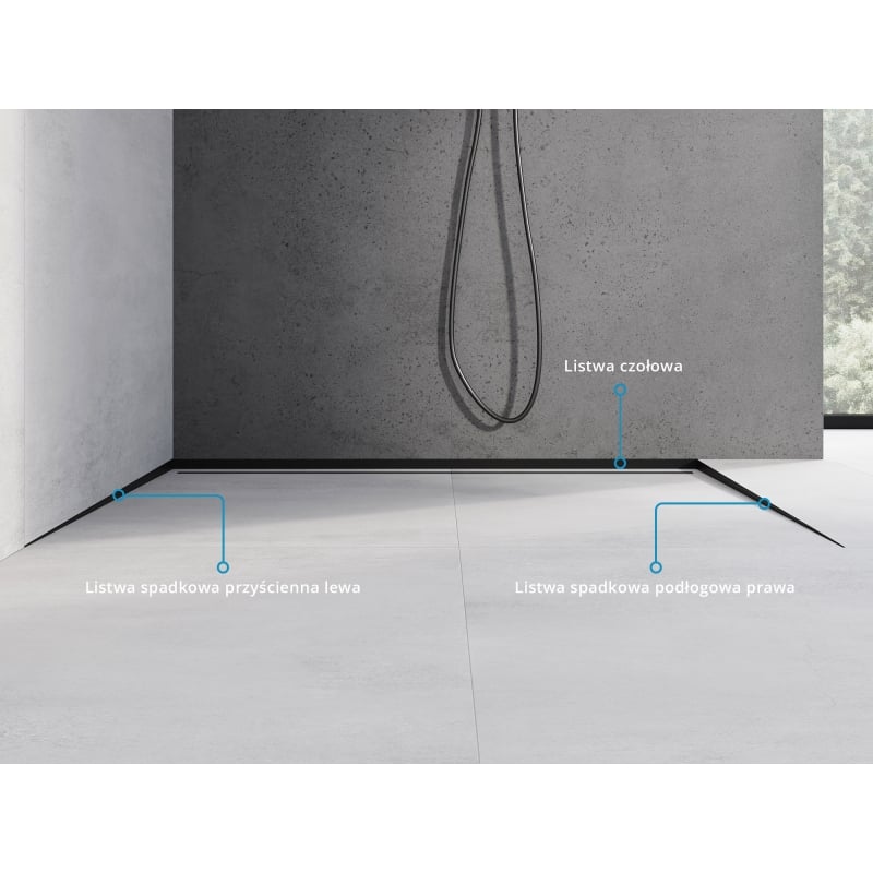 Mexen Line-B barre de seuil de sol 180 cm droite, noire - 187001180R