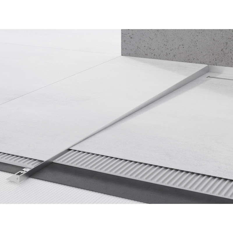 Mexen Line-B plinthe de pente de sol 120 cm gauche, inox - 181001120L