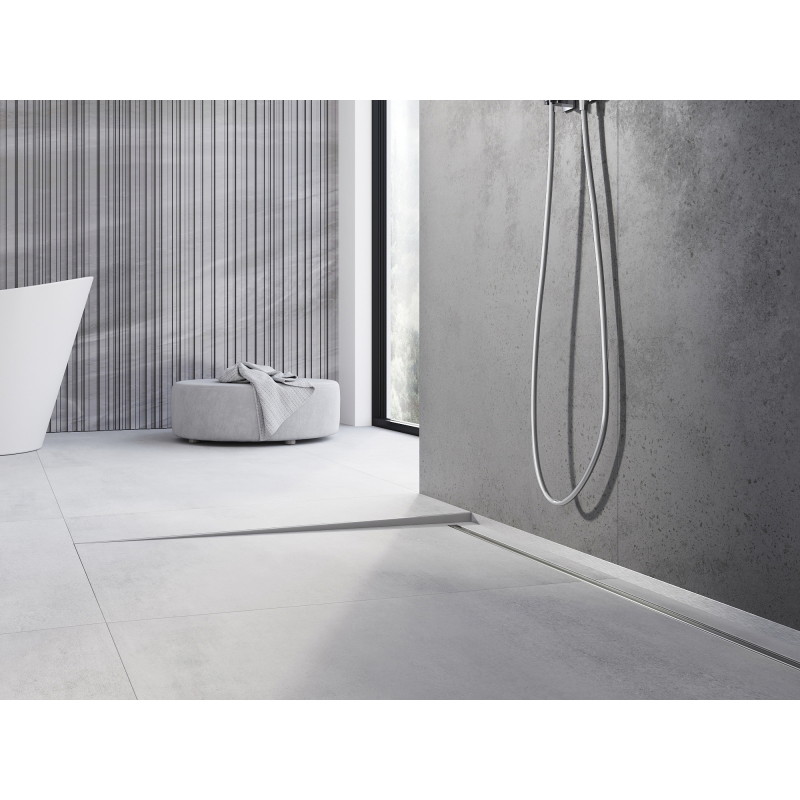 Mexen Line-B plinthe de pente de sol 120 cm gauche, inox - 181001120L