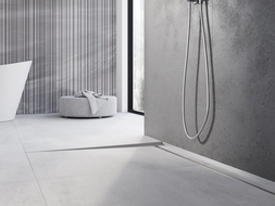 Mexen Line-B plinthe de sol à pente 120 cm gauche, inox - 181001120L