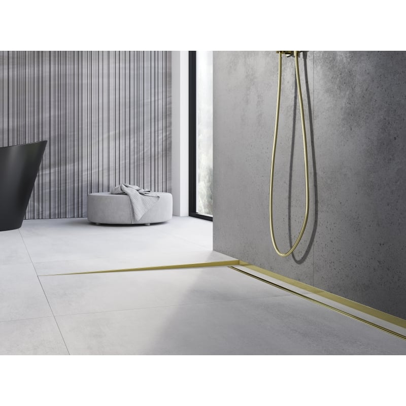 Mexen Line-B plinthe à pente de sol 120 cm gauche, dorée - 185001120L