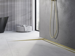 Mexen Line-B plinthe de sol inclinée 120 cm gauche, dorée - 185001120L