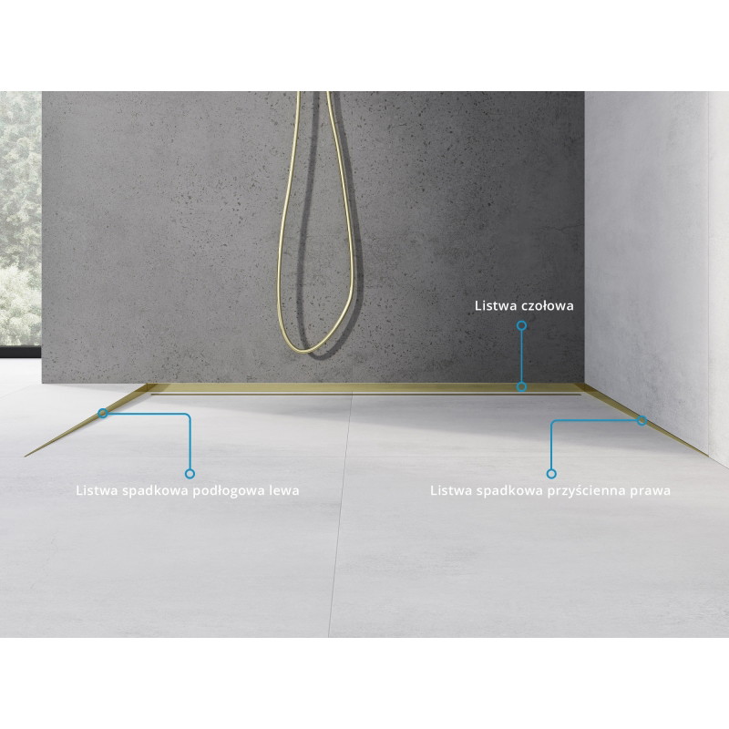 Mexen Line-B barre de seuil en pente pour sol 180 cm gauche, dorée - 185001180L