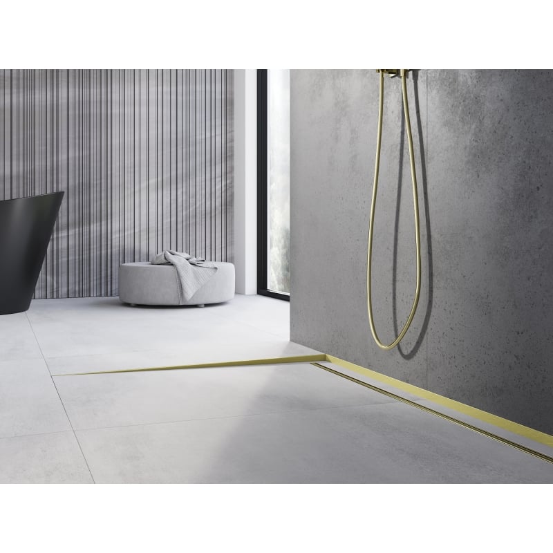 Mexen Line-B plinthe d'écoulement au sol 180 cm gauche, or brossé - 185501180L