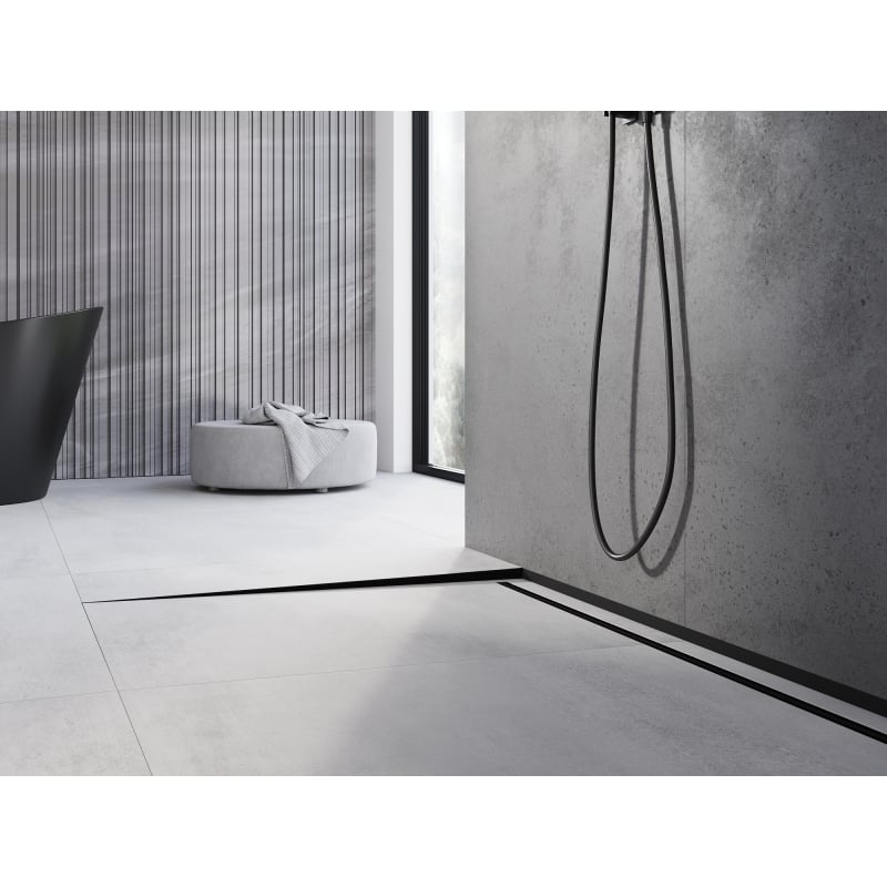 Mexen Line-B plinthe de sol inclinée 180 cm gauche, noire - 187001180L