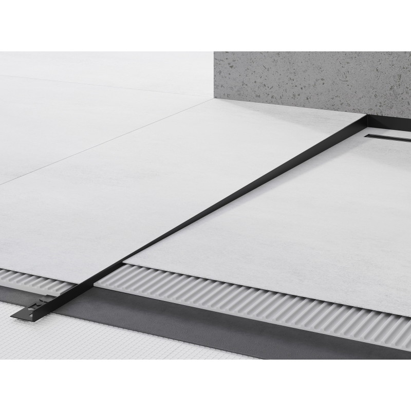 Mexen Line-B plinthe à dénivelé pour sol 180 cm gauche, noire - 187001180L