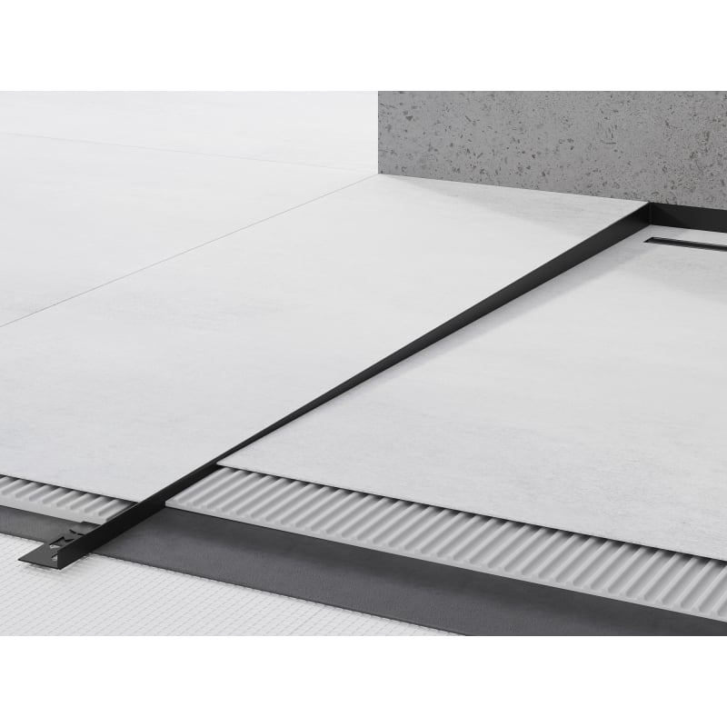 Mexen Line-B plinthe de sol inclinée 180 cm gauche, noire - 187001180L