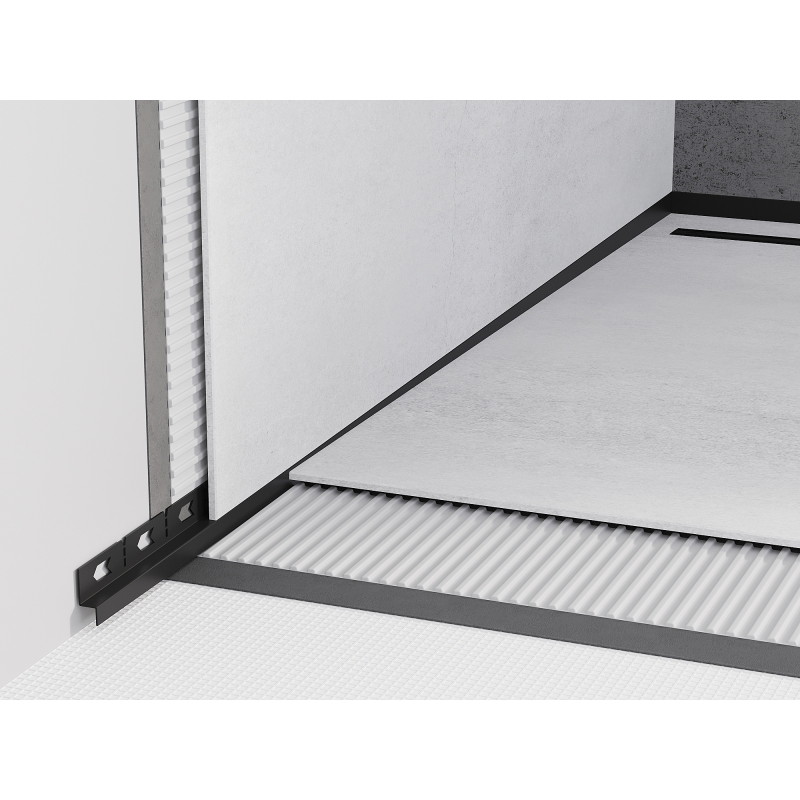 Mexen Line-B plinthe murale à pente 120 cm gauche, noire - 187002120L