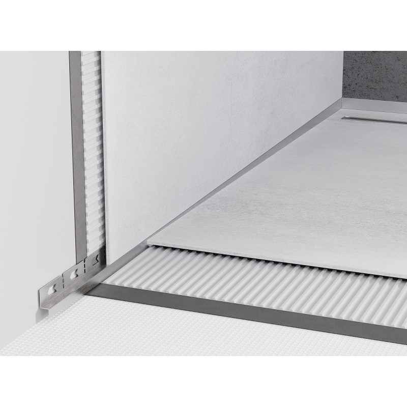 Mexen Line-B plinthe de pente murale 180 cm gauche, inox - 181002180L