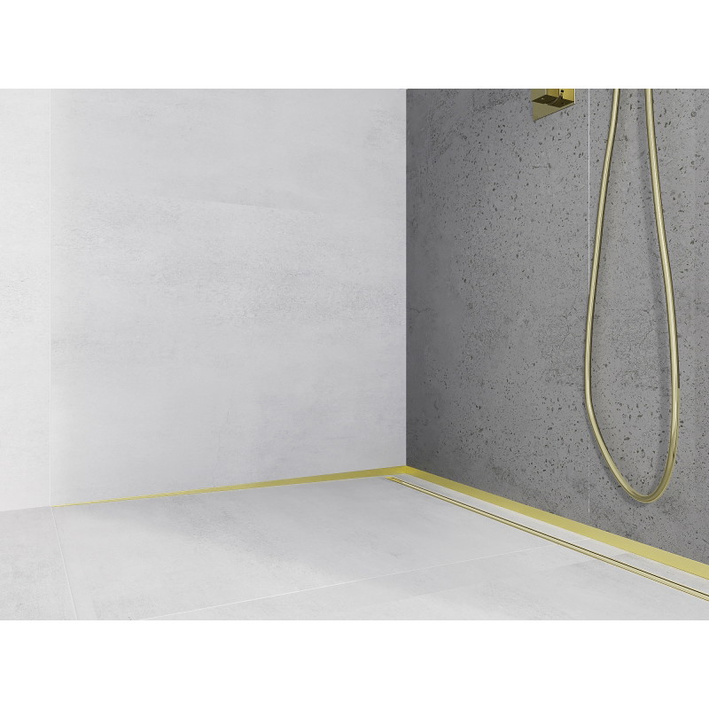Mexen Line-B plinthe inclinée murale 180 cm gauche, dorée - 185002180L