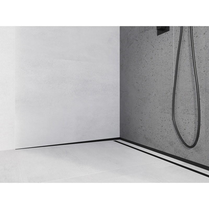 Mexen Line-B plinthe de pente murale 180 cm gauche, noire - 187002180L