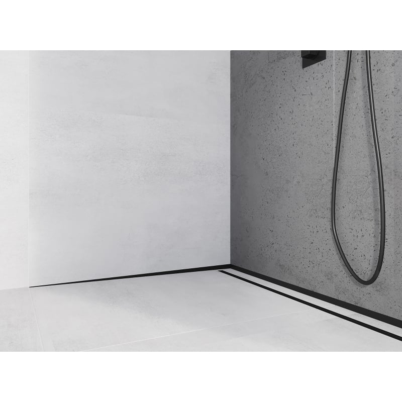 Mexen Line-B plinthe murale d'écoulement 180 cm gauche, noire - 187002180L