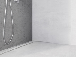 Mexen Line-B plinthe murale à pente 120 cm droite, inox - 181002120R