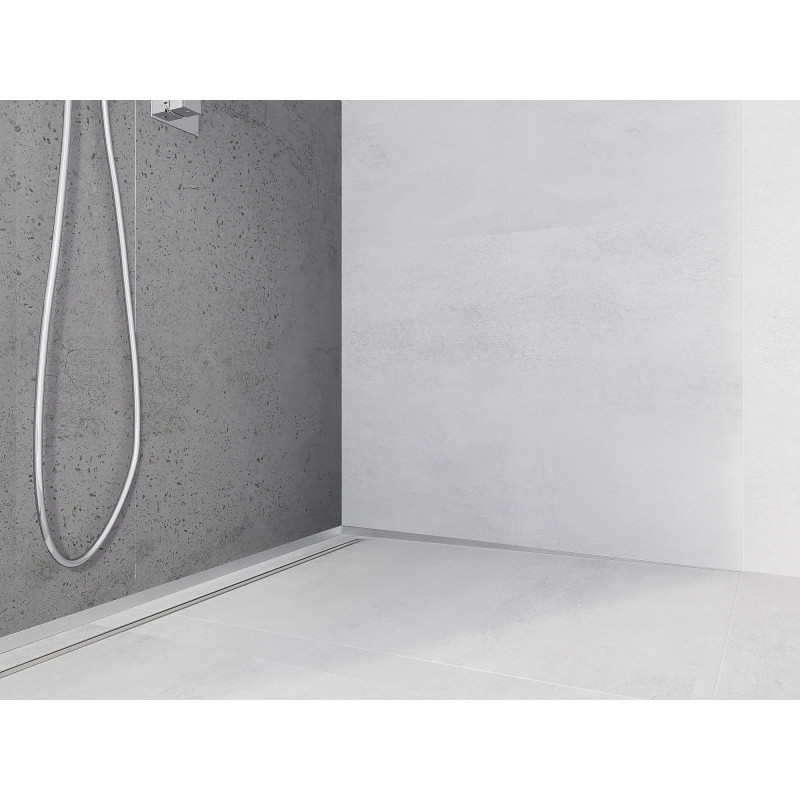 Mexen Line-B plinthe inclinée murale 180 cm à droite, inox - 181002180R