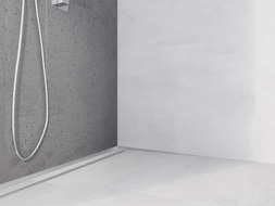 Mexen Line-B plinthe inclinée murale 180 cm à droite, inox - 181002180R