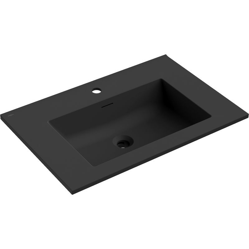 Mexen Otis lavabo encastré dans le plan 71 x 46,5 cm, noir mat - 25187071