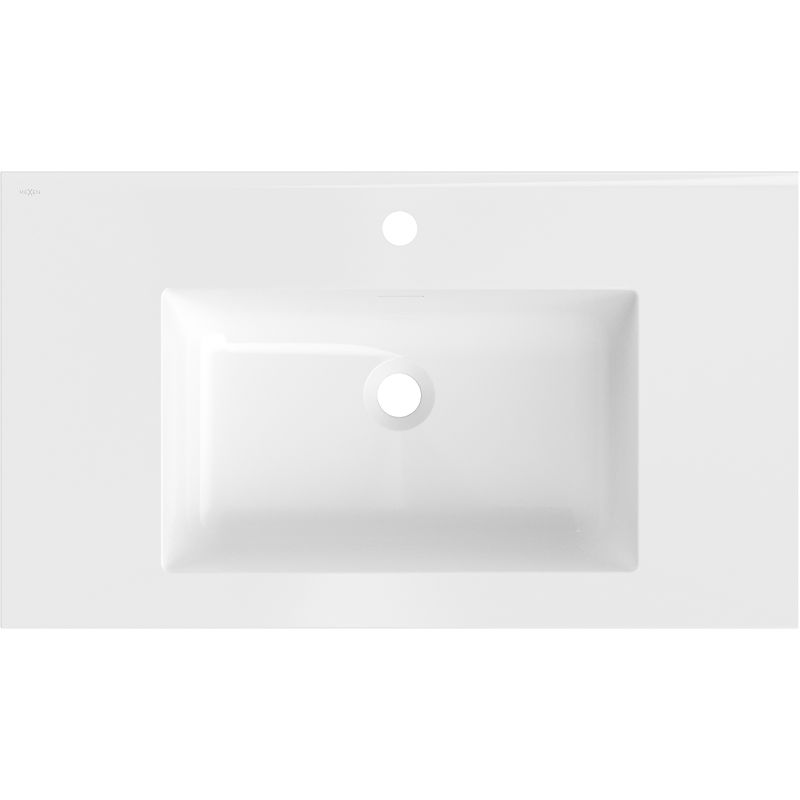 Mexen Otis lavabo encastré dans le plan de travail 81 x 46,5 cm, blanc brillant - 25188000
