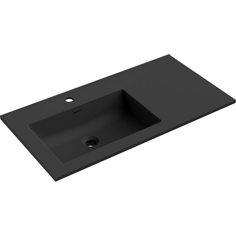 Mexen Otis lavabo encastré à gauche 91 x 46,5 cm, noir mat - 25189071L