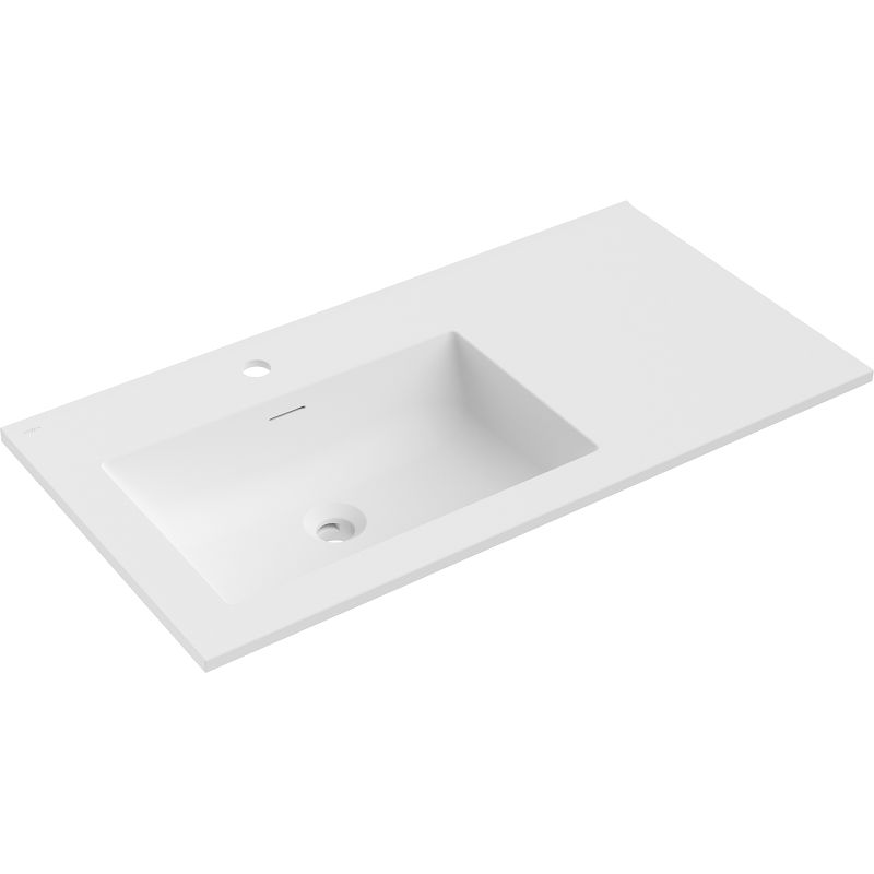 Mexen Otis lavabo encastré à gauche 91 x 46,5 cm, blanc mat - 25189001L