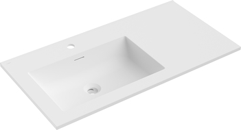 Mexen Otis lavabo encastré à gauche 91 x 46,5 cm, blanc mat - 25189001L