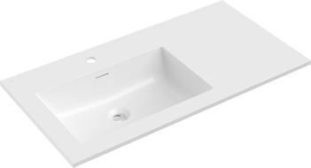 Mexen Otis lavabo encastré à gauche 91 x 46,5 cm, blanc brillant - 25189000L