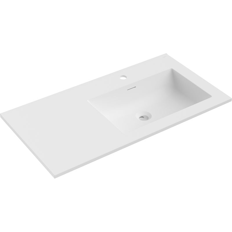 Mexen Otis lavabo encastré à droite 91 x 46,5 cm, blanc mat - 25189001P