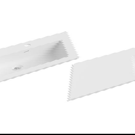 Mexen Otis lavabo encastré à droite 91 x 46,5 cm, blanc mat - 25189001P