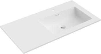 Mexen Otis lavabo encastré dans le plan droit 91 x 46,5 cm, blanc mat - 25189001P