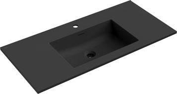 Mexen Otis lavabo encastré dans le plan de travail 101 x 46,5 cm, noir mat - 25181071